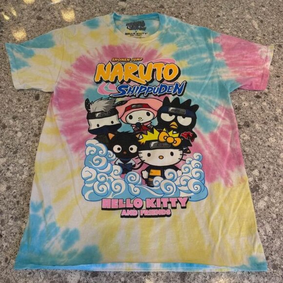 Naruto Shippuden x Hello Kitty & Friends Shonen Jump Sanrio Tie Dye Shirt-Size M - Picture 3 of 5